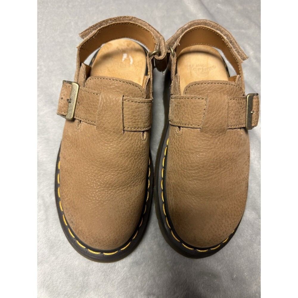 DR MARTENS JORGE II MULES DARK KHAKI BUTTER SOFT WP MULES EUC US MEN 6  WMS 8